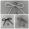 Phone Charms Heart Phone Chains Bag Pendant Pearl Bow Phone Charms Pendant  Bag Ornaments