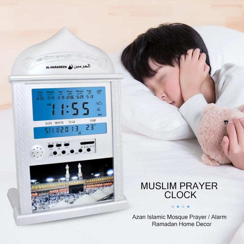 Azan Mosque Calendar Prayer Wall Clock Muslim Alarm Islamic Digital Alarm Ramadan Gift Home Decoration Music World Time Clock