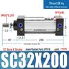SC63 High Thrust Small Pneumatic Cylinder, Model SC40/50/80/100*125X150X200X500-S