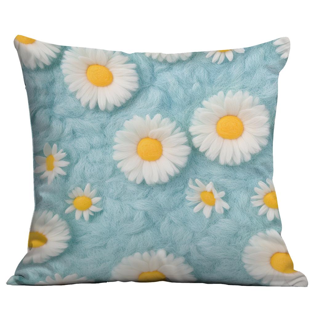 New 3D Imitation Plush Daisy Pillowcase Home Sofa Cushion Pillowcase