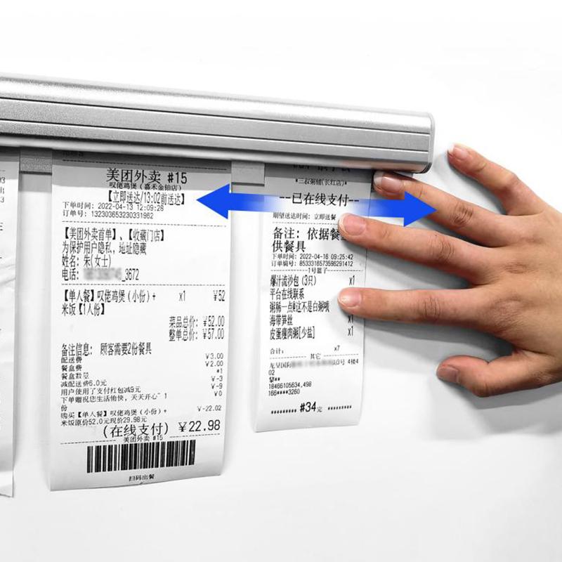 Aluminum Slide Check Rack Receipt Holder Desk Receipt Holder Restaurant Ticket Holder Silver Ticket Rail Bill Orders Display