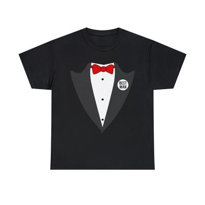 Best Man Tuxedo Graphic Tee Shirt, S-5XL