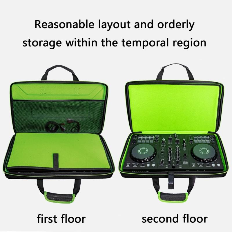 Portable DJ Equipment Storage Bag Multifunctional Compartments Shockproof Carrying Case Suitable for Controllers 