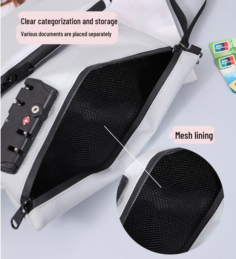 Secure Document & Gadget Storage Bag with Combination Lock
