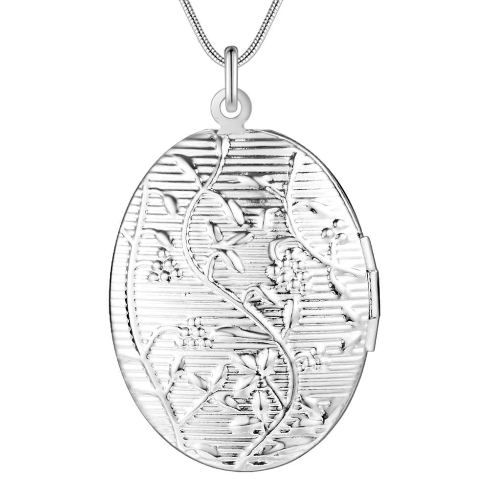 Hot 925 Sterling Silver Necklace Pendant Photo frame High Quality For Women Luxury Fashion Wedding Engagement Jewelry Party Gift