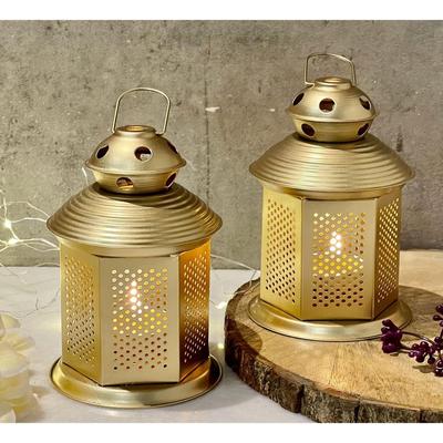 Antique Metal Lantern and Hanging Tealight Holder for Home Decor Items  Candles for Home Decoration
