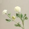 Artificial Ranunculus Flower Fake Silk Persian Buttercup Flower 3 Heads Vintage Faux Ranunculus Arrangement for Home Wedding Table Centerpieces