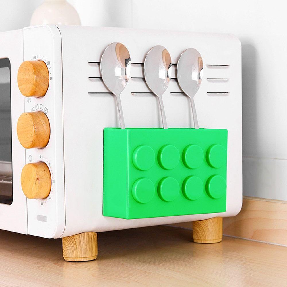 2Pcs Building Block Block Storage Box Tableware Container Desk Organizer  Kitchen Supplies