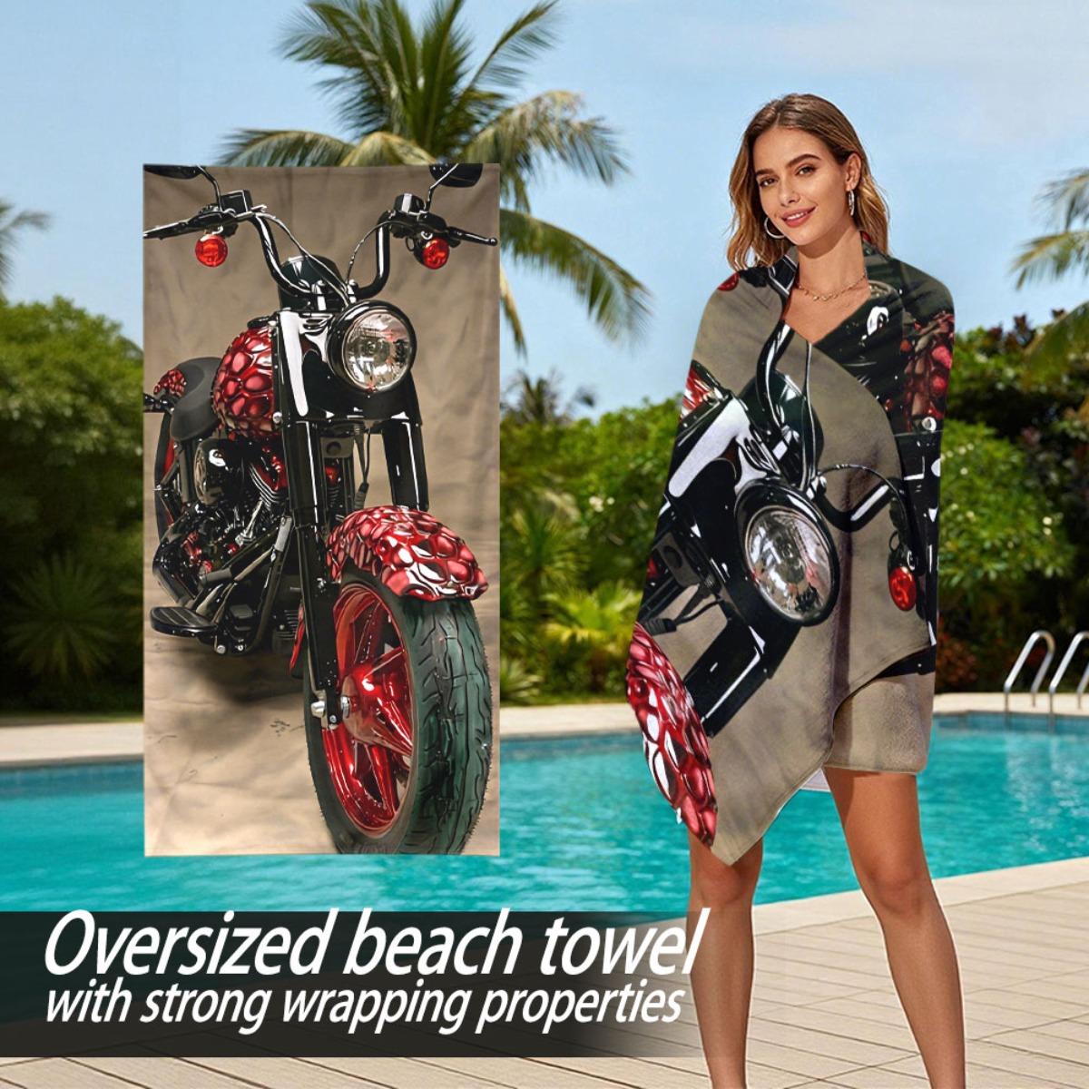 

American-style cruising motorcycle polyester microfiber beach towel is highly absorbent, suitable for swimming and beach outings W30*H60(CM)