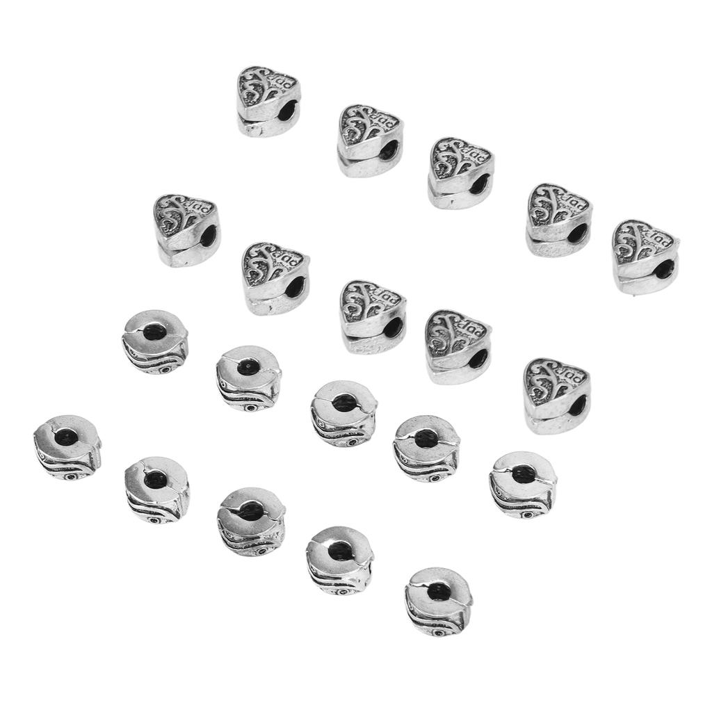 10 Stück Clipverschluss Perlen Antik Silber Armband Rutschfeste Positionierungsclip Schnallenperlen DIY Handgemacht J
