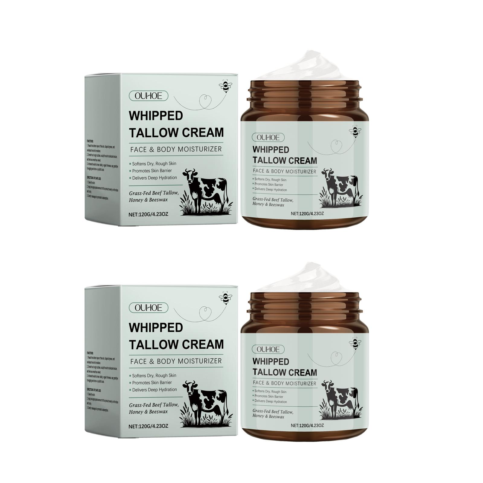 

Взбитый крем из говяжьего жира Глубокое питание Уменьшение мелких морщин Антивозрастной Осветление Улучшение сухости Натуральный крем для увлажнения лица с говяжьим жиром 2 x 120g Boxed