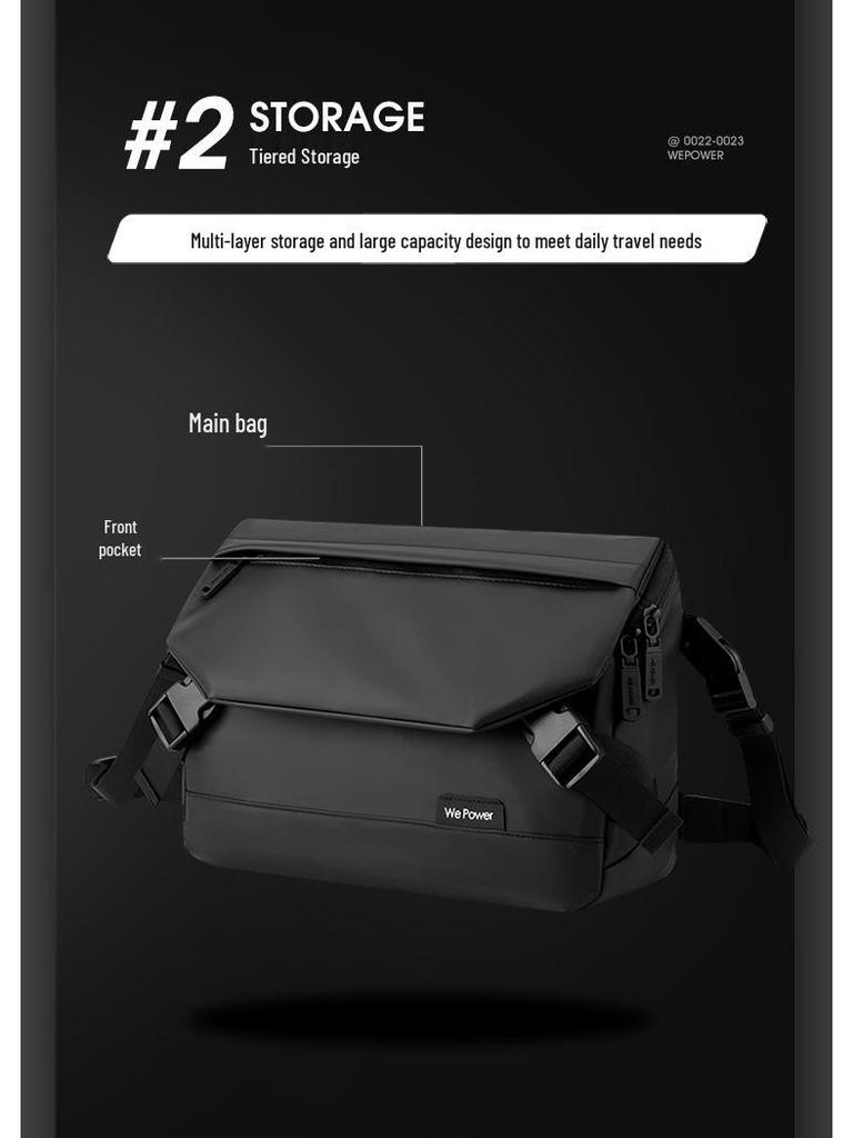 WePower Men's Minimalist Crossbody Bag: Outdoor Functional, Large Capacity, Trendy Messenger Shoulder Bag.