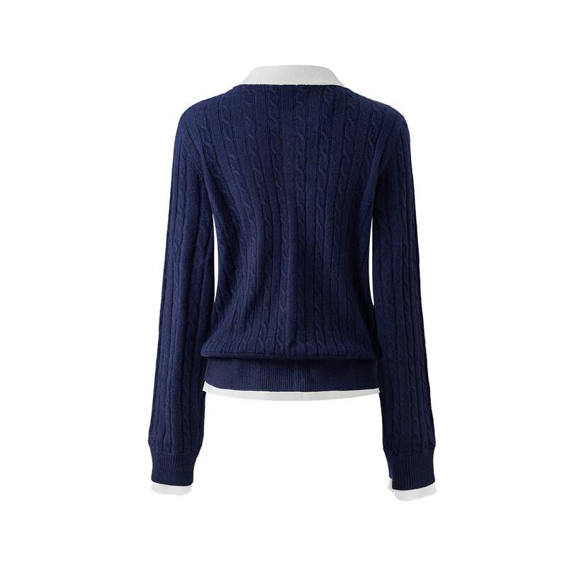 GIOVANNI VALENTINO Women's Pure Wool Faux Two-Piece Knitted Cardigan