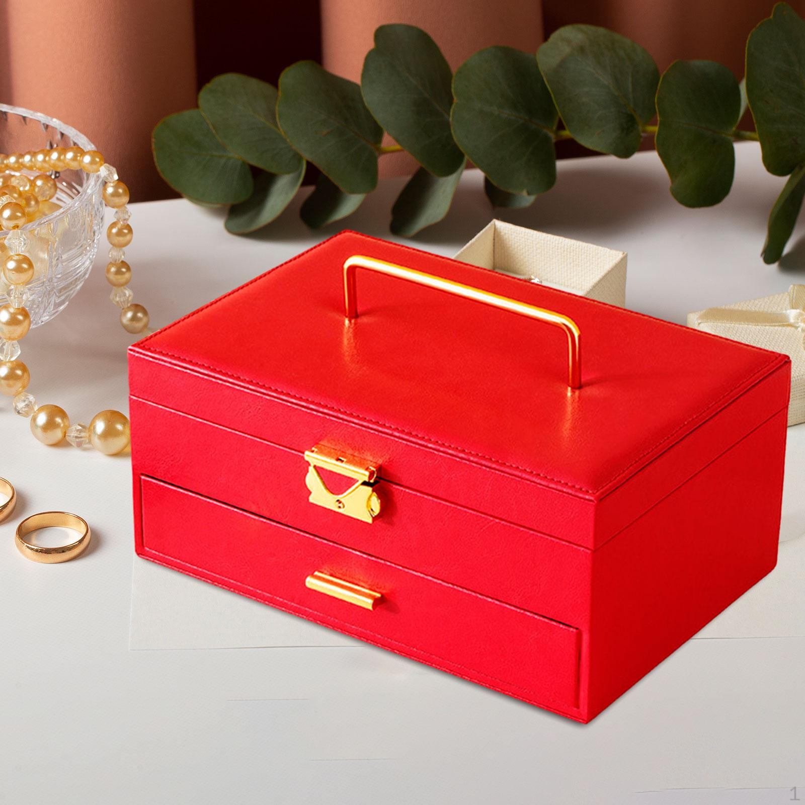 

Chinese 3 Layer Jewelry Box Organizer Gift for Engagement Decorative Wedding Bangle Display