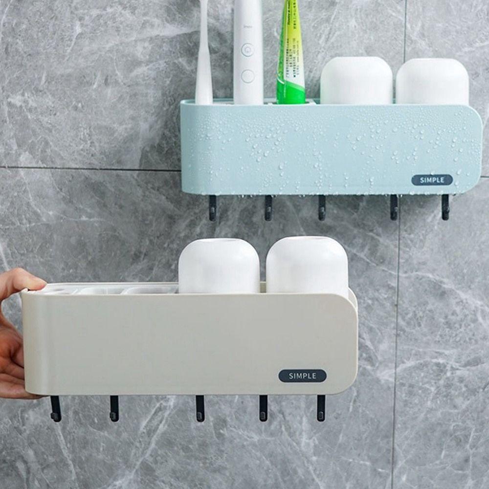 

with Hook Toothbrush Storage Rack Plastic Tooth Cup Storage Rack Toothpaste
