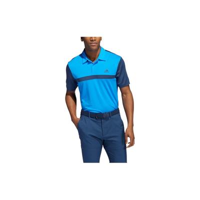 Polo de golf cu logo colorblock pentru bărbați, topuri, albastru HE3163