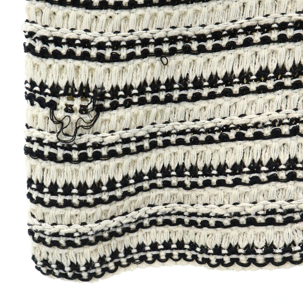 BATONER Border Pattern Long sleeve knit 1 Ivory Women Used