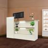 Modern Style Reception Desk, Rectangle Office Desk, 150x50x100cm Large Reception Counter, 31.5 Inch Height Office Furniture
