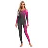 Dames glitrende gradient jumpsuit fargeblokk rhinestone-dekorert body trikot danse gymnastikk kostyme