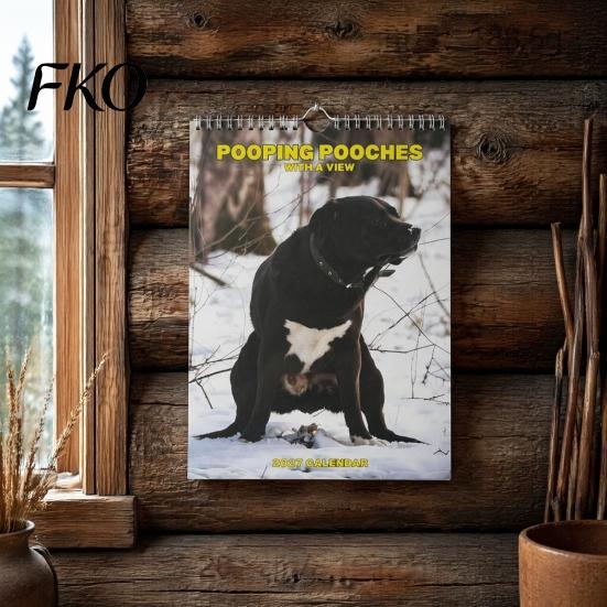 Traditional Style Calendar 2027 Wall Calendar, Decorative Monthly Planner with Metal Twin-Wire Binding for Professional Office Supplies Easy