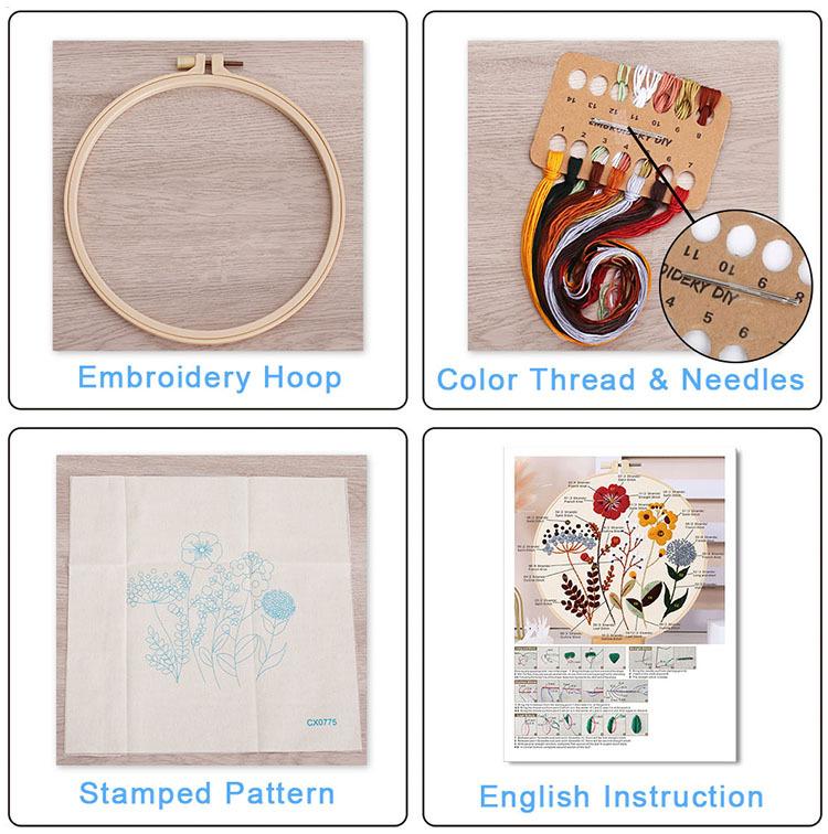 Embroidery Christmas Ornament Kits Festive Complete Craft Supplies Christmas Needlework Craft Ornament Set For Women Girls Mom