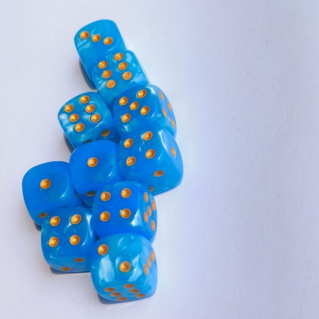 10PCS Set of 12mm Round Pearl Pattern Point Dice Digital Dice Set Rpg COC Dnd Board Game Running Group Entertainment Dice Dnd