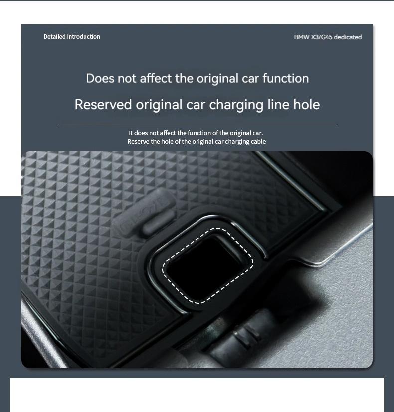 For BMW X3 G45 2025 Black Center Console Armrest Storage Box Decoration Cover Trim Car Styling Interior Accessories