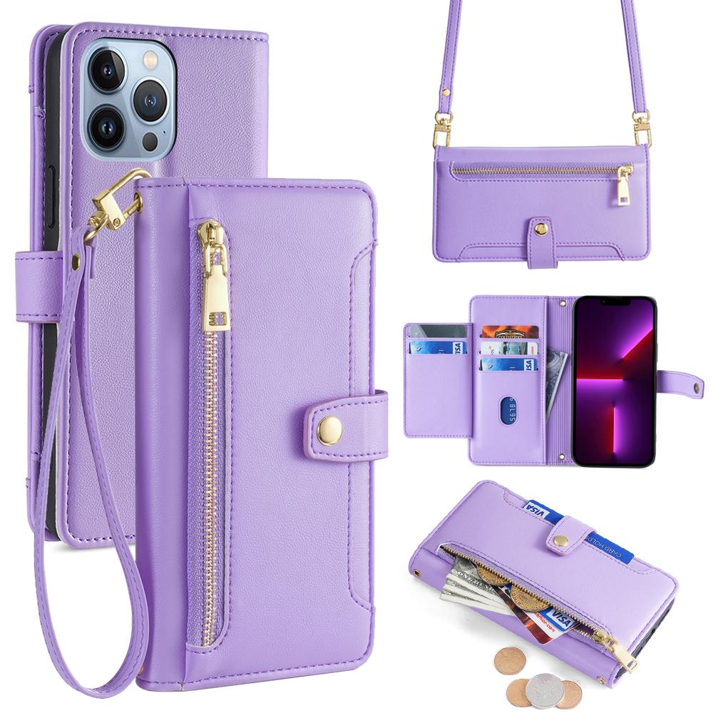 

For iPhone 13 Pro Max 6.7 inch Cell Phone Case 6 Card Holders Magnetic Cover F