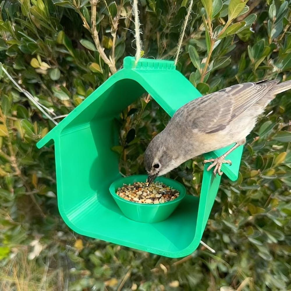 with Feeding Bowl Bird Feeder House Plastic Bird Feeding Station Bird Food Dispenser  Backyard