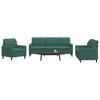 VidaXL 3-piece Sofa Set with Cushions Dark Green Velvet, Sofa, Sofa Seat, Recliner Sofa, Comfort Sofa, 3278353