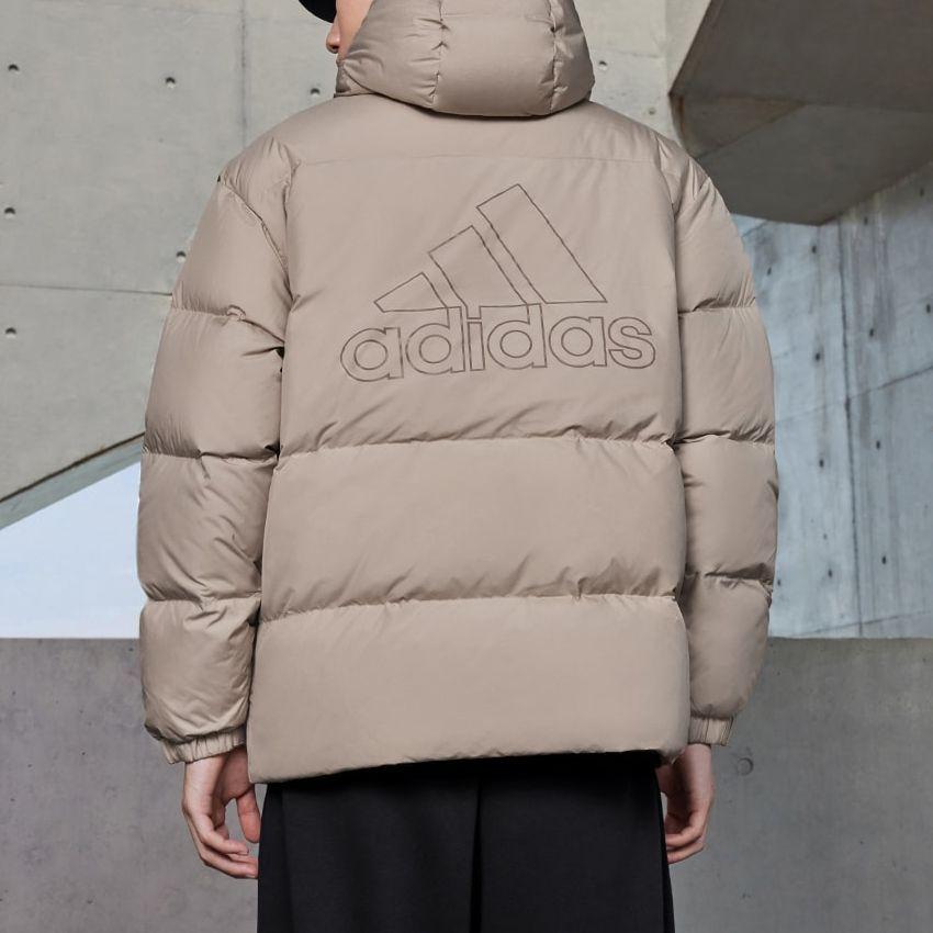 Adidas 600 Fill Letter Print Casual Outdoor Sports Hooded Down Jacket Men Jacket Light-Brown IV7562