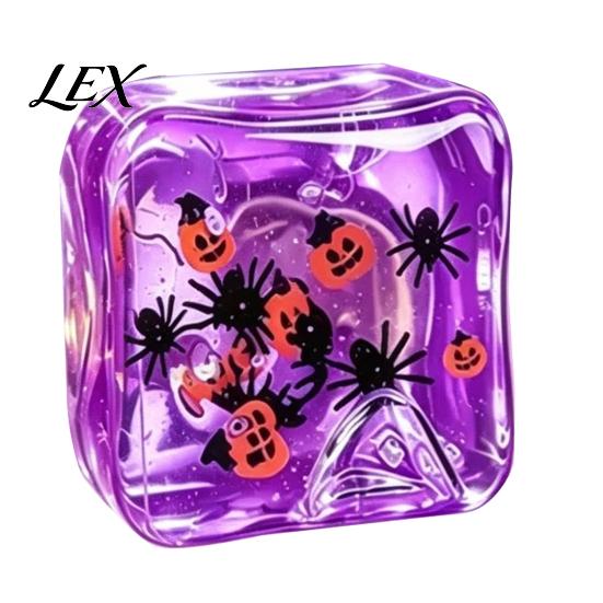 Elastic TPR Toy Stress Relief for Halloween Christmas, Anxiety Reduction Ice Cube Squeeze Holiday Toy, Slow Rising Clear Sensory Gift Soft Squeezable