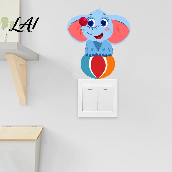 Decorative Party Scene Accents Cute Elephant Switch Sticker PVC Waterproof Light Decal Protective Cover for Versatile Home Beautification Gifts Kids