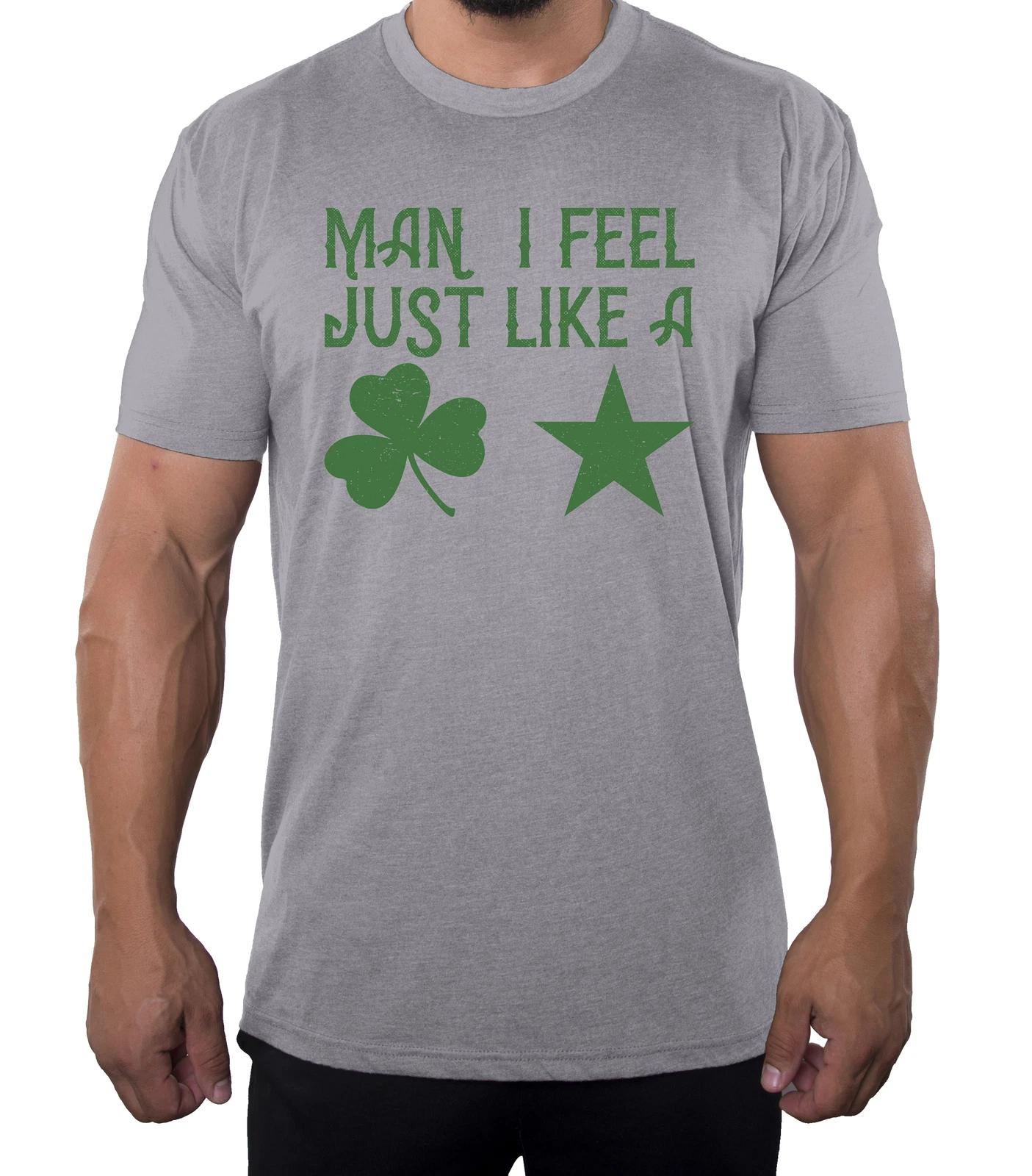 Man I Feel Just Like a (Sham)Rock Star, Shamrock Shirts, Graphic Men s Shirts! XL