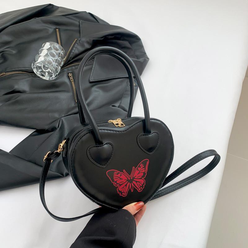 

Vintage Style Heart Bag With Zipper Closure And Internal Phone Pocket чёрный