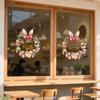 Spring Flower Wreath Window Cling Tulip/Sunflower/Rose Flower Static PVC Sticker Removable Glass Decals for Home Office Shop