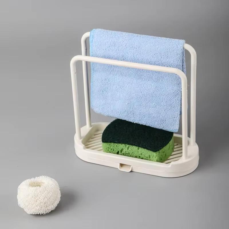 Kitchen Rag Drain Rack Multi-functional Dish Cleaning Tool Storage Rack Clean Towel Rod Kitchen Sink Washing Cloth Drain Rack