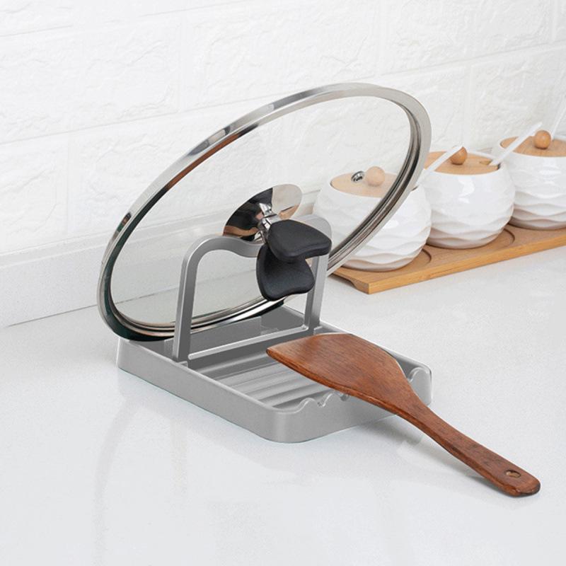 Multi-Functional Kitchen Rack: Pot Lid, Spatula, Spoon, Shovel, and Draining Organizer
