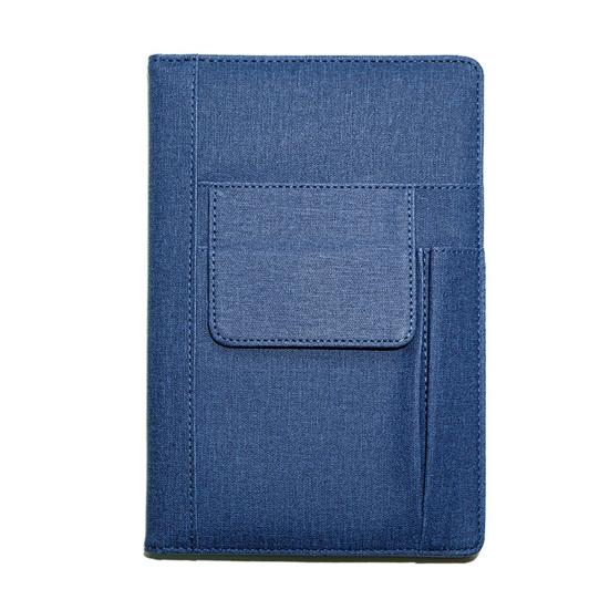 Gefüttertes Notizbuch für Männer Frauen Stoffeinband A5 Größe Notizbuch 200 Seiten Dickes Papier Journal mit Taschen für Arbeit Notizen Schreiben