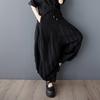 DIMANAF Summer Plus Size Women Casual Wide Leg Pants High Waist Basic Elastic Black Pants Stripe Loose Vintage Harem Pants