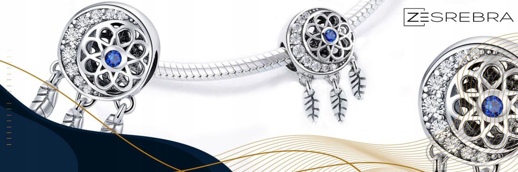 Dreamcatcher Charms 925 Bead Feather Moon Charms Pr S925