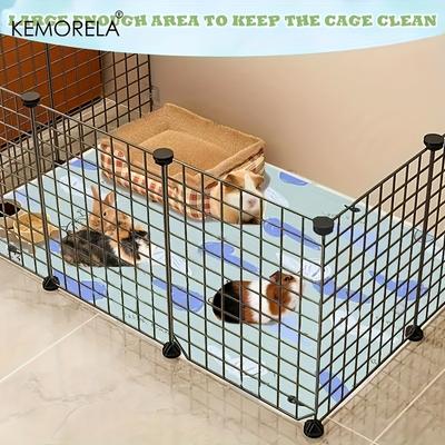 KEMORELA 1 Pieza Alfombrilla Lavable para Jaula de Cobaya y Hámster - Relleno de Cama para Mascotas Súper Absorbente Antideslizante 31"x47" para Conejos y Animales Pequeños