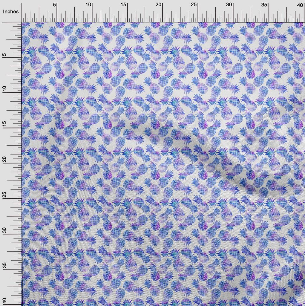 oneOone Georgette Viscose Blue Fabric Fruits Craft Projects Decor Fabric Printed By The Yard 42 Inch