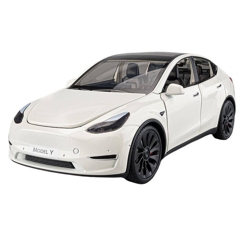 

1/24 Tesla MODEL Y Модель автомобиля из сплава, литая под давлением металлическая игрушечная модель автомобиля, имитационная коллекция, звук, свет, детская игрушка в подарок белый