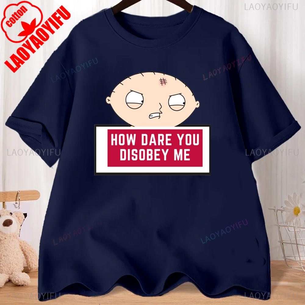 FMILY GUY Stewie Tattoo Brian Cartoon FMILY GUY Bedrucktes T-Shirt für Fitnesstraining, Joggen und Outdoor-Aktivitäten