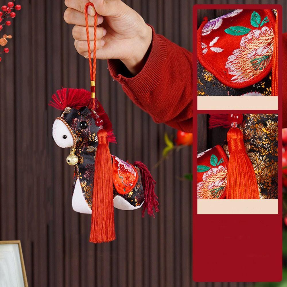 Plush Horse Keychain Cartoon Bag Pendant Cute Zodiac Pony Home Decoration  Birthday Gift