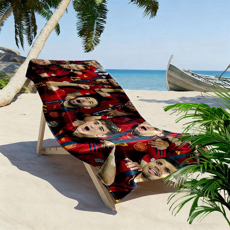Spain Print Beach Towel, Large Soft Quick Dry Towel for Beach Camping Swimming