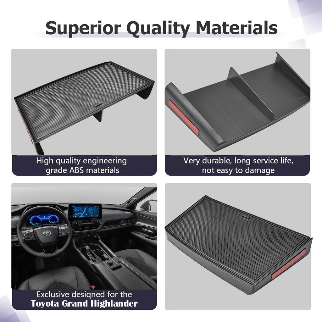 Middle Center Console Organizer Tray for 2025 2025 2025 Toyota Grand Highlander Interior Phone Dividers Gear Shifter Storage Box