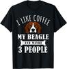 J'aime le café le Beagle et peut-être 3 personnes Amoureux du chien Beagle T-shirt Cadeau