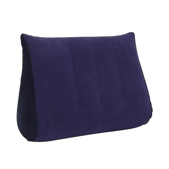 Multi-functional Inflatable Pillow Leak-proof Thicken Inflatable Lumbar Support Wedge Pillow Portable Travel Flocked Triangular Sleeping Cushion